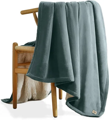Vista 13 de UGG - Manta de arrullo Bliss, manta de forro polar suave y mullida para cama o sofá, tamaño extragrande, cálida, reversible, lavable a máquina