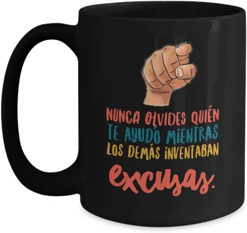 Vista 3 de Regalo para amigos Taza de cafe para hermana Perfecto regalo para graduados, profesionales y estudiantes Vaso con afirmaciones positivas, Negro