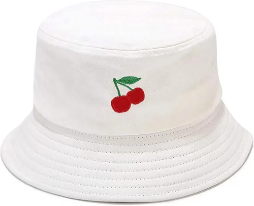 Vista 27 de XYIYI - Sombrero de pescador de algodón con bordado de moda, sombrero de cubo de playa para mujeres y niñas