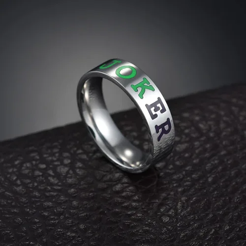 Vista 2 de BICMTE joker ringsNew Joker Lover Couple Stainless Steel Wedding RingsJewelry The Joker His and Hers RingAnniversary