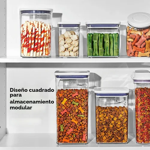 Vista 5 de OXO Good Grips Recipiente POP para mascotas – 2.6 L/2.8 Qt Ideal para hasta 3 libras de comida para perros o 2 libras de comida para gatos Blanco
