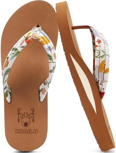 Vista 15 de KuaiLu Chanclas con soporte de arco para mujer, cómodas, ligeras, suaves, acolchadas, para yoga, sandalias para caminar