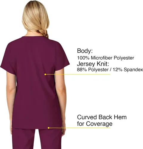 Vista 4 de WonderWink Camiseta de maternidad con cuello en V para mujer