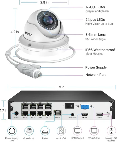 Vista 8 de ZOSI - Sistema de cámaras de seguridad 4K Ultra HD