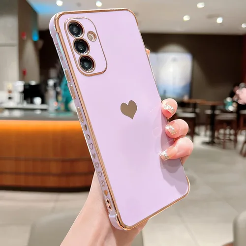 Vista 21 de phylla Funda de teléfono compatible con Samsung Galaxy A12 de 6.5 pulgadas, lindo corazón chapado en oro, elegante funda de lujo para mujer