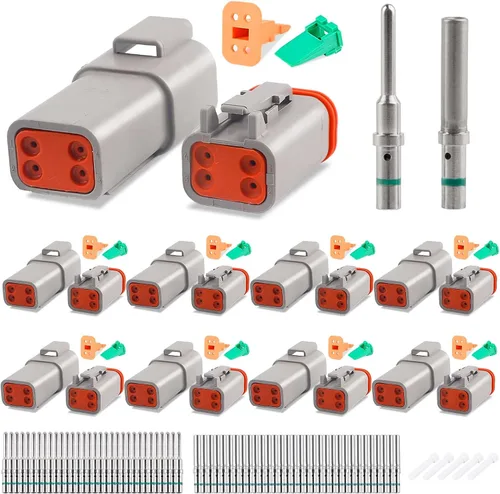 Vista 13 de JRready Kit de conectores Deutsch de 2 pines con contactos sólidos de tamaño 16 (14-20AWG), conector impermeable Deutsch de 2 pines de la serie