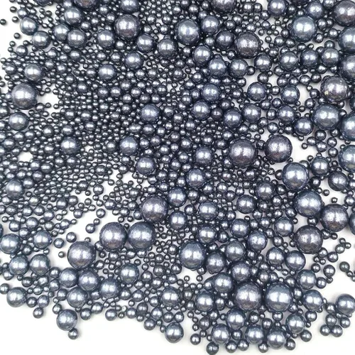 Vista 3 de Gránulos de Azúcar Perlado Comestibles Negros Tamaño Mezclado para Repostería Decoraciones Comestibles para Pasteles Coberturas para Cupcakes Negro