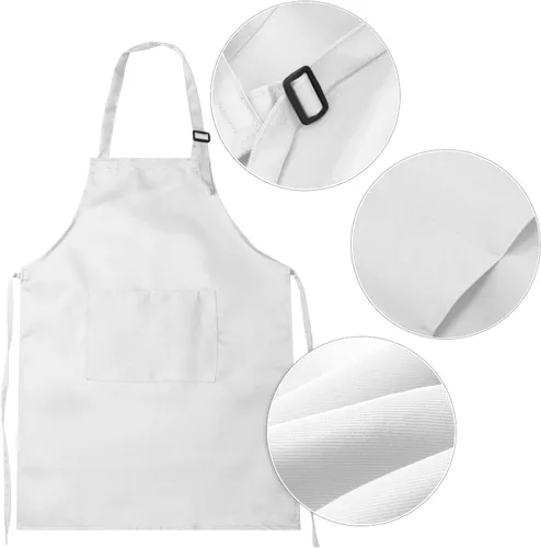 Vista 3 de Yaomiao Paquete de 4 delantales para niños, delantal ajustable con bolsillo, para cocinar, hornear, pintura, actividades