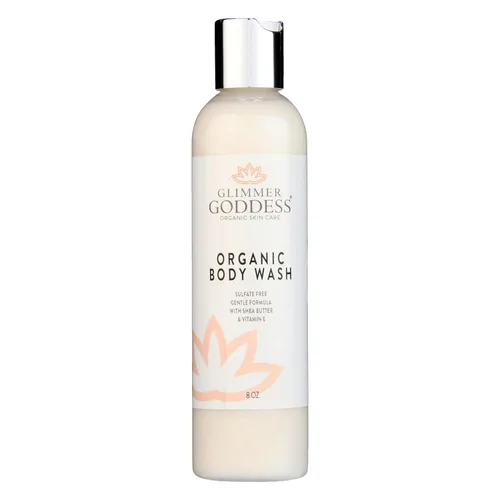 Vista 9 de GLIMMER GODDESS Gel de baño hidratante orgánico, orgánico, vegano, suave para el cabello facial y corporal, con manteca de karité y aceite de coco