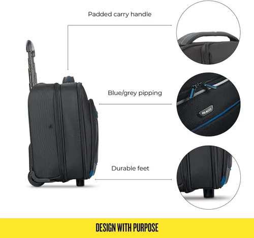 Vista 3 de Solo New York Bolsa para portátil con ruedas activas. Estuche con ruedas para viajes de negocios para mujeres y hombres. Se adapta a portátiles