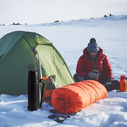 Vista 6 de 88oz Botella grande de termo para café para viajes, botella de agua de acero inoxidable aislada de 2500ml con taza y asa, jarra de agua para bebidas