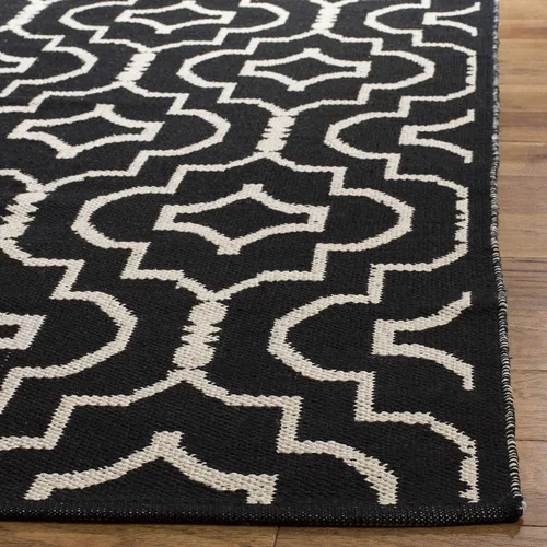 Vista 3 de SAFAVIEH Colección Montauk - Alfombra de pasillo, 2 pies 3 pulgadas x 7 pies, color negro y marfil, algodón hecho a mano, ideal para zonas de alto
