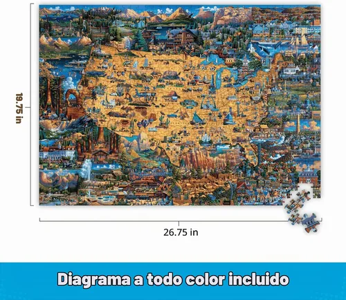 Vista 3 de Buffalo Games - Mapa de los parques nacionales de Eric Dowdle