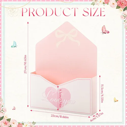 Vista 2 de Geyee 10 cajas sobre para ramo de floristería de graduación clase de 2026, ramo de flores de corazón rosa, embalaje de papel de regalo, bolsas
