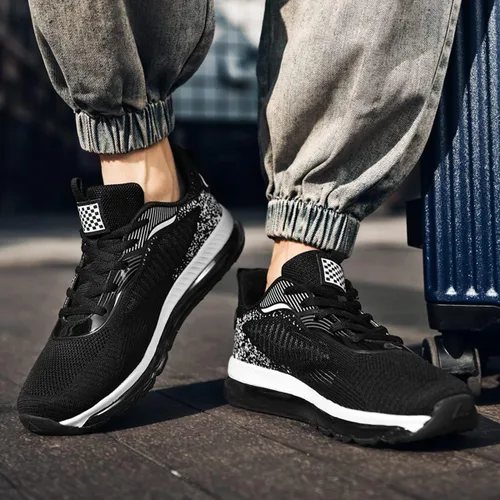 Vista 4 de GSIGUL Zapatillas de correr para hombre antideslizantes para gimnasio tenis caminar zapatos de entrenamiento ligeros