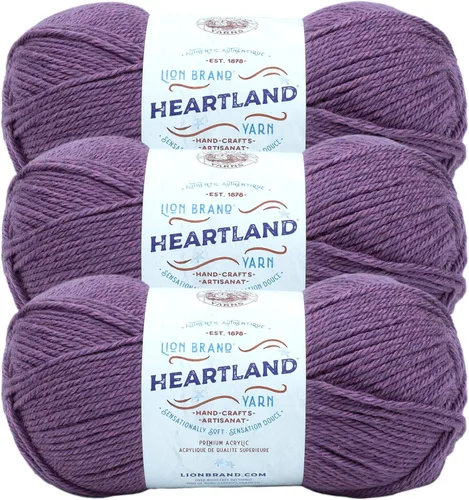 Vista 75 de Lion Brand Yarn Heartland Yarn, Hilo de Peso Medio para Tejer, Ganchillo y Manualidades, 1 Paquete, Great Smoky Mountains Grandes Montañas Humeantes