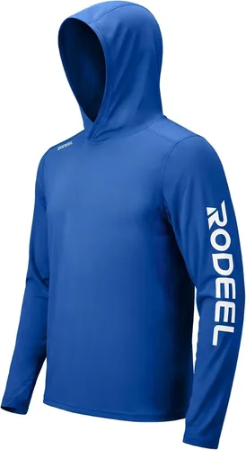 Vista 24 de Rodeel Camisas de pesca para hombre de manga larga que absorbe la tela UPF 50 protección solar camisa de rendimiento a. Negro