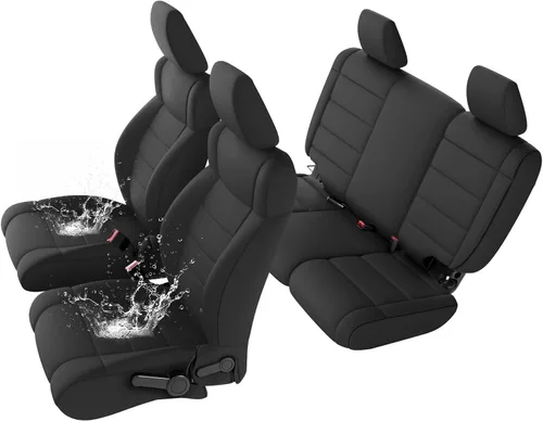 Vista 13 de GIANT PANDA Fundas de asiento de neopreno para Jeep Wrangler TJ (2003-2006), fundas de asiento impermeables de neopreno, acolchadas de espuma