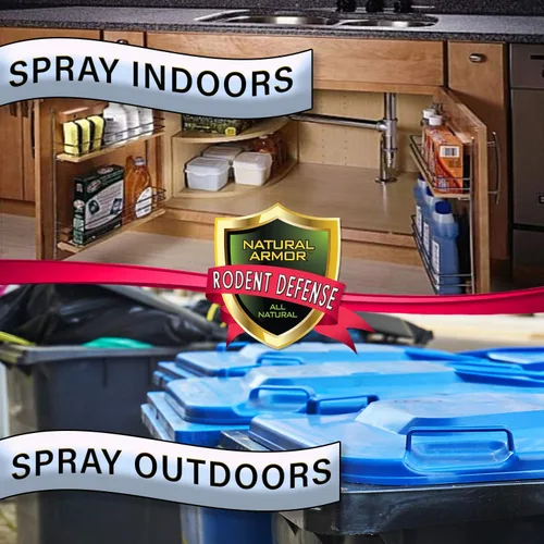 Vista 5 de Natural Armor Repelente de menta para ratones/ratas y roedores. Spray natural para uso en interiores y exteriores, escudo contra roedores - 128 fl