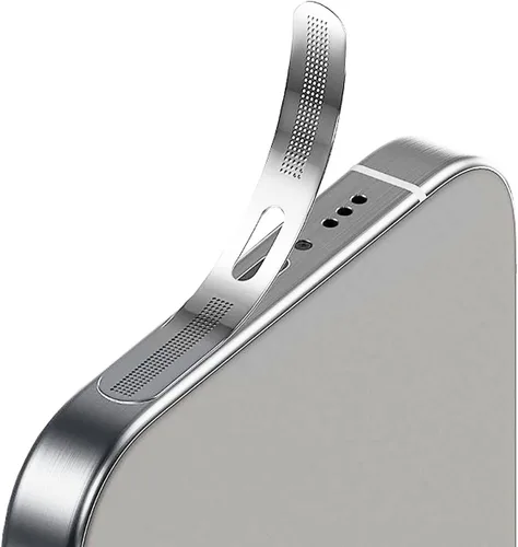 Vista 22 de para iPhone 16 Pro Max Auricular Parlante Malla Anti Polvo Adhesiva Cubierta - 5 PIEZAS / Negro