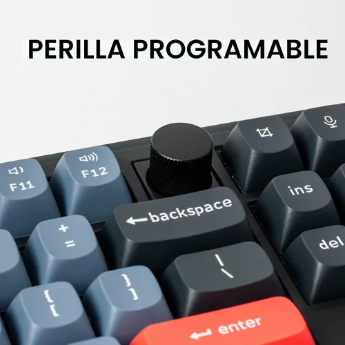 Vista 4 de Keychron V3 - Perilla de teclado mecánico personalizado con cable, TKL QMK/VIA macro programable con interruptor Keychron K Pro marrón