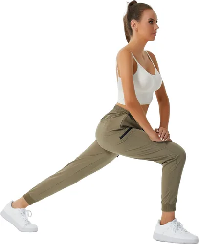 Vista 7 de Pantalones deportivos versátiles de senderismo para mujer, de secado rápido, con bolsillos tipo cargo, para atletismo, entrenamiento, ropa