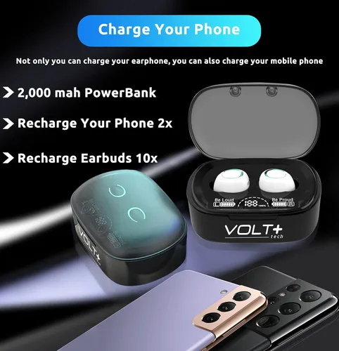 Vista 5 de Auriculares inalámbricos V5.1 PRO compatibles con Xiaomi Pad 5 IPX3 Bluetooth Touch impermeable/sudor/reducción de ruido con micrófono (blanco)