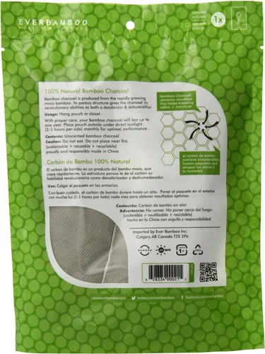 Vista 2 de Ever Bamboo Desodorizador y deshumidificador de armario con carbón de bambú natural, 4.59 oz