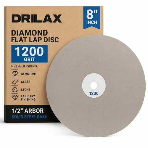 Vista 8 de Drilax Disco de regazo plano de diamante de 8" grano 80 para molienda gruesa Cenador de 1/2" • Piedra preciosa • Vidrio • Moldeo de piedra •