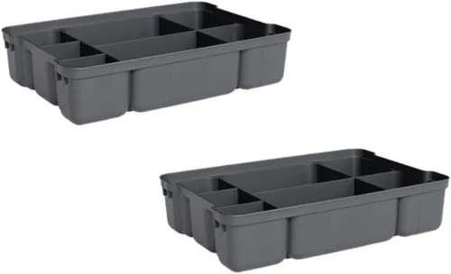 Vista 25 de Superio Pequeñas cajas de almacenamiento planas transparentes con tapas, contenedores de plástico de 4.5 cuartos de galón para organizar, cajas