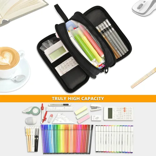 Vista 5 de Fisyme Estuche para lápices de hockey con la bandera estadounidense, caja de gran capacidad, para maquillaje, organizador de papelería