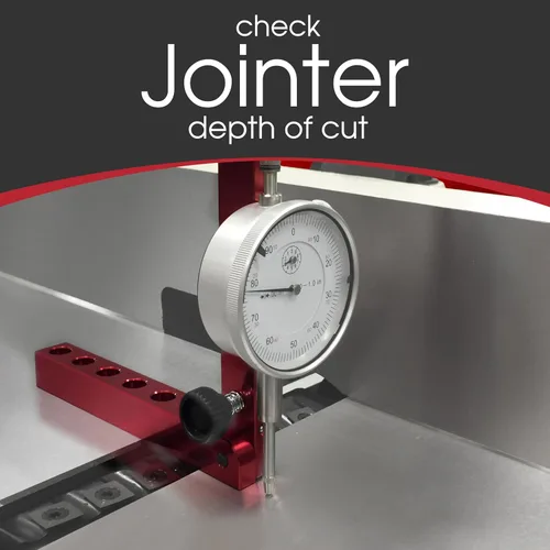 Vista 4 de Peachtree Woodworking Supply A Line It Basic, herramienta de calibración y alineación para sierra de mesa con indicador de esfera de precisión