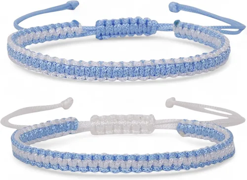 Vista 8 de 2 piezas de pulseras a juego de color rojo y negro para mejores amigos y parejas, regalo para cumpleaños, novio, novia, mejores amigos, amistades