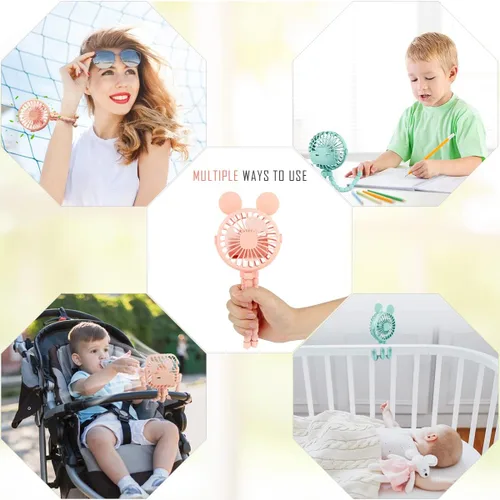 Vista 8 de Ventilador de cochecito de bebé, mini ventilador de pulpo de mano con trípode flexible envuelto en cochecito, asiento de automóvil, cama