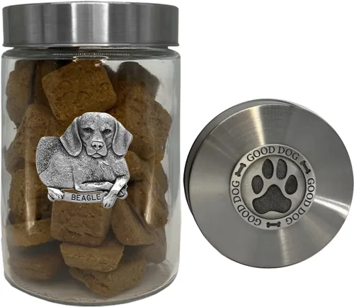 Vista 20 de Heritage Pewter Basset Hound Good Dog Treat Jar – Tarro de golosinas de 34 onzas con tapa hermética a rosca Regalo para propietarios de Basset
