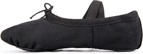 Vista 2 de Zapatillas de ballet de lona para niñas y niños (bebéniño pequeñoniño grande), zapatos de baile de práctica de yoga con suela dividida