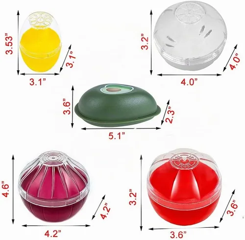Vista 6 de Soporte de almacenamiento de cebolla, ajo, limón, aguacate, para refrigerador, sin BPA, tomate, vegetal, en forma de alimentos, contenedor