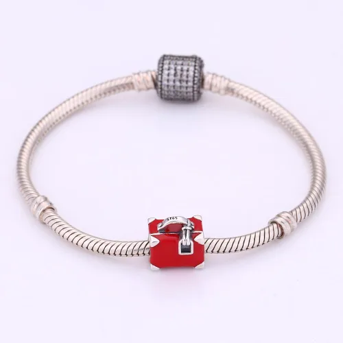 Vista 4 de Dije de plata de ley 925 para pasaporte de avión, maleta, globo aerostático, amor, viaje, viaje, pulsera Panodra