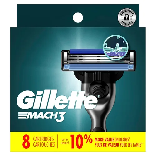 Vista 8 de Gillette Mach3 - Recambios de hoja de afeitar para hombre, 8 recambios de hoja de afeitar
