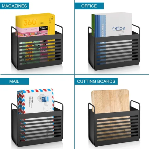 Vista 6 de Estante para revistas, archivador de revistas, organizador de correo, organizador de carpetas para revistas, libros, periódicos, tabletas