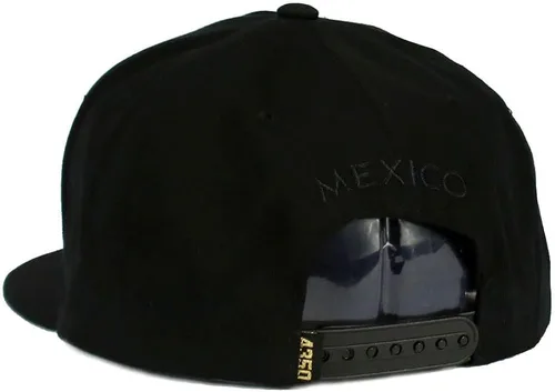 Vista 5 de Gorra de béisbol de México mexicano con logotipo federal dorado metálico Snapback Flat Bill