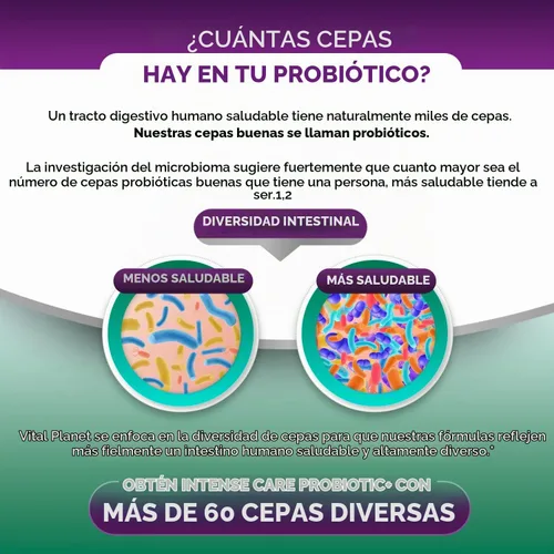 Vista 4 de Vital Planet - Probióticos de cuidado intenso para colon y estreñimiento más prebióticos orgánicos, postbióticos, parabióticos, suplemento completo
