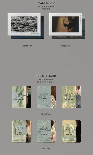 Vista 6 de EXO CHEN LAST SCENE 3er Mini álbum (VIOLETA (A) / GRIS (B) - Ver.)+1ea EXO Store Tarjeta de regalo K-POP sellada