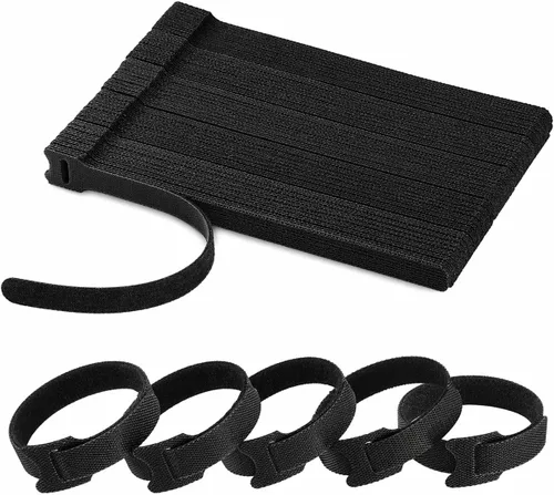 Vista 12 de 70 bridas de cables reutilizables color rosa, para organizar cables, reutilizables, para electrónica, de gancho y bucle para computadora, de 4, 6, 8