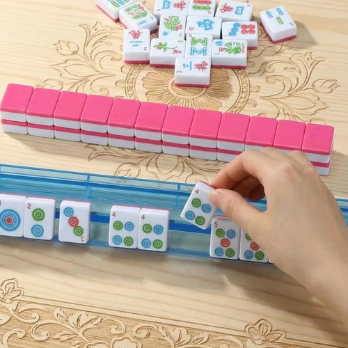 Vista 4 de 166 American Mahjong Tile Set 1.2 Inch Rosa