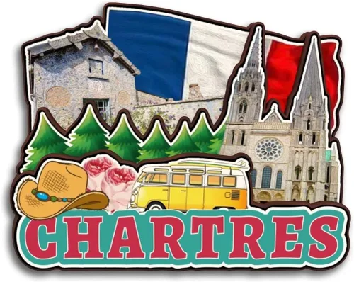 Vista 7 de Blois Centre-Val de Loire Francia - Imán de madera para nevera, colección 3D, hecho a mano, viajes, ciudad, recuerdos, nevera, regalo