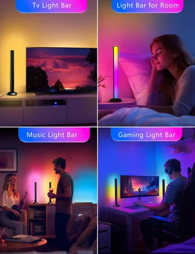 Vista 8 de DAYBETTER - Barra de luz LED inteligente, barras de luz de TV RGBICWW para habitación, juegos, color negro