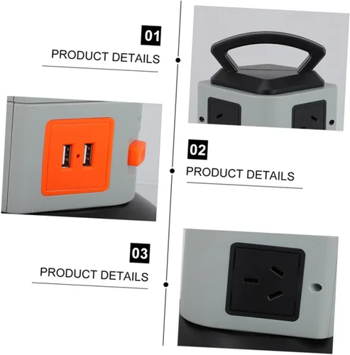 Vista 6 de Enchufe de alimentación con puertos de carga USB, protector de sobretensiones, placa de alimentación para el hogar y la oficina, extensión de carga