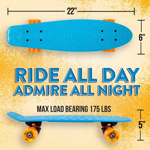 Vista 3 de Flybar - Patineta de 22 pulgadas para niños – Patinetas Mini Cruiser para niños de 6 a 12 años, juguetes para exteriores, ligera, duradera, cubierta