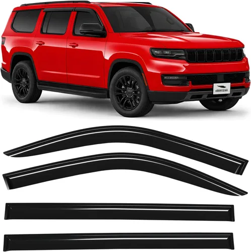 Vista 37 de Voron Glass Protectores de lluvia extra duraderos con cinta adhesiva para Chevrolet (Chevy) Silverado 2500HD/3500HD 2007-2014 cabina extendida Negro